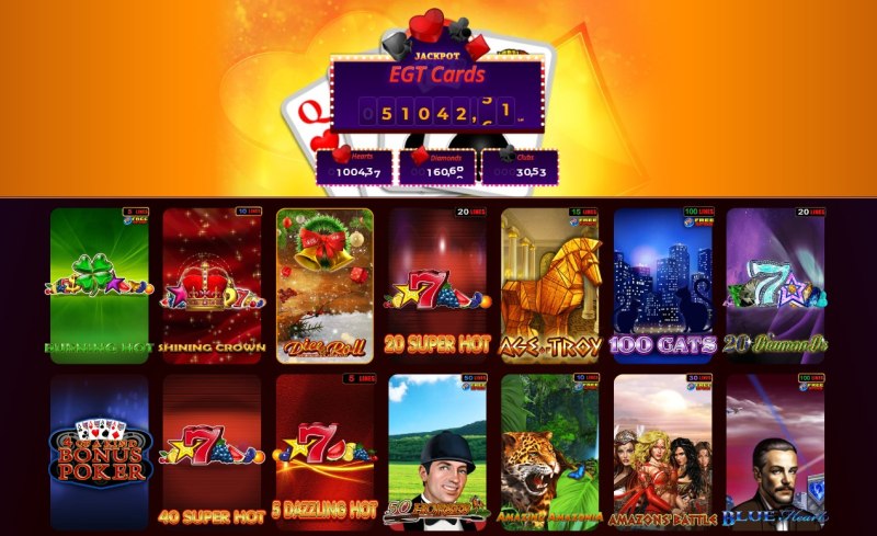 Elite Slots Casino jackpots EGT cards